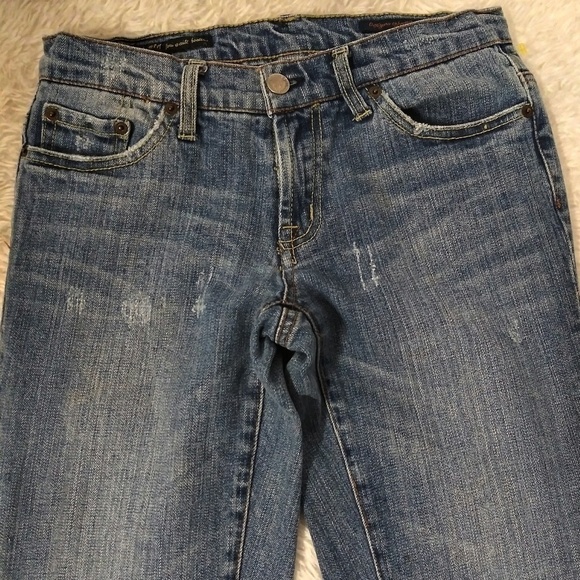 Citizens Of Humanity Blue Whiskering Medium Wash Embroidered Boot Cut Jean - Picture 3 of 8